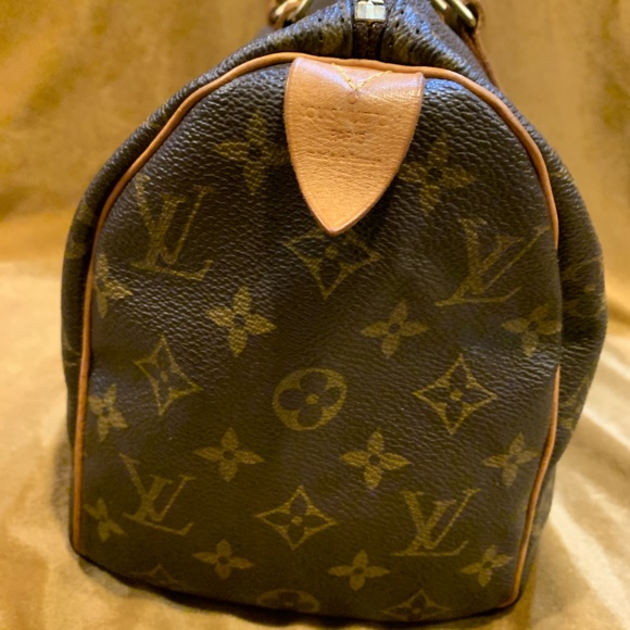Louis Vuitton Speedy 25 Monogram Leather Satchel Shoulder Bag Purse - Picture 5 of 16